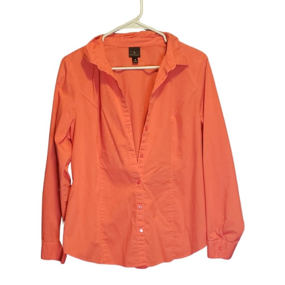Worthington 16 orange button-up